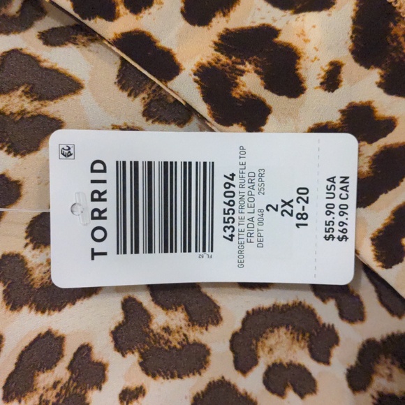 NWT Torrid Georgette Frida Leopard Ruffle Top Size 2X - Picture 5 of 8